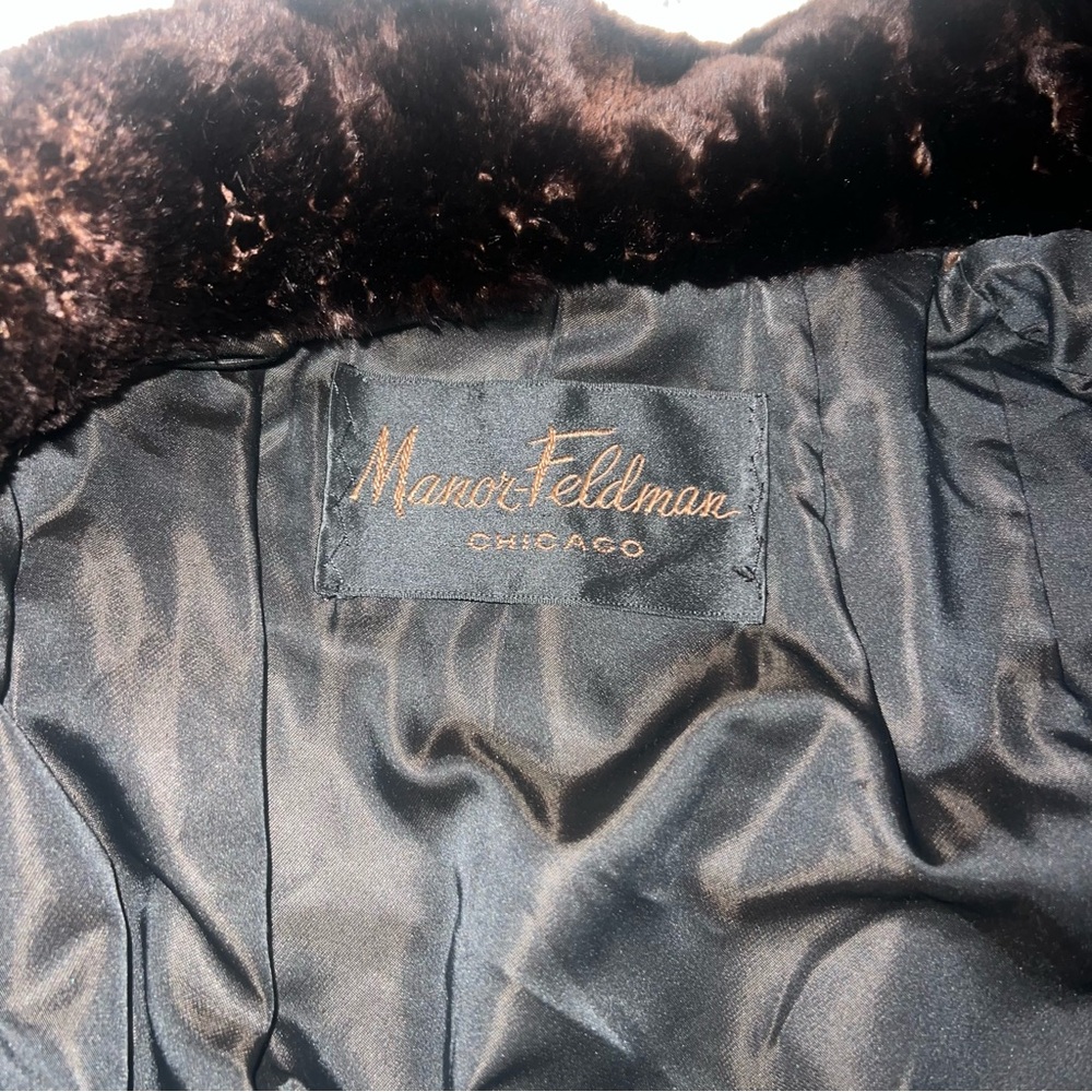 Vintage Manor-Feldman Chicago Fur Coat Brown Plush Zip-Up Jacket - Picture 11 of 13